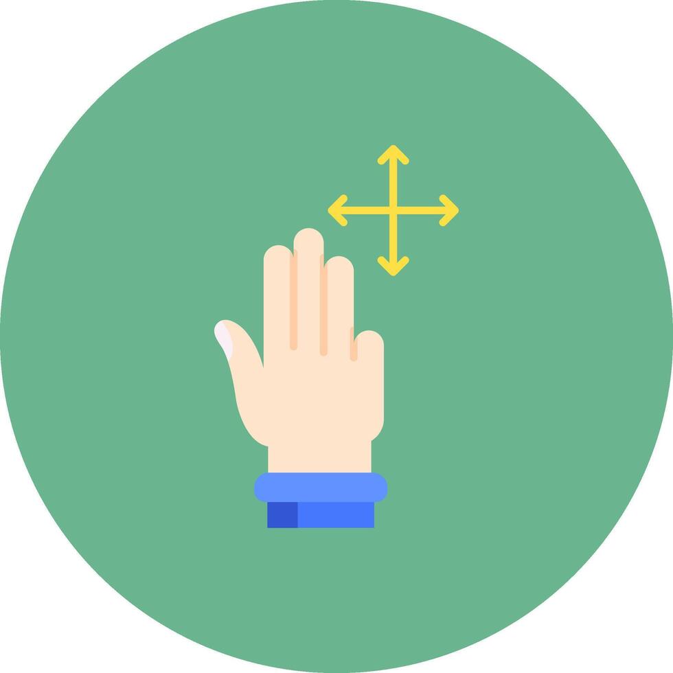 Three Fingers Move Flat Circle Icon vector