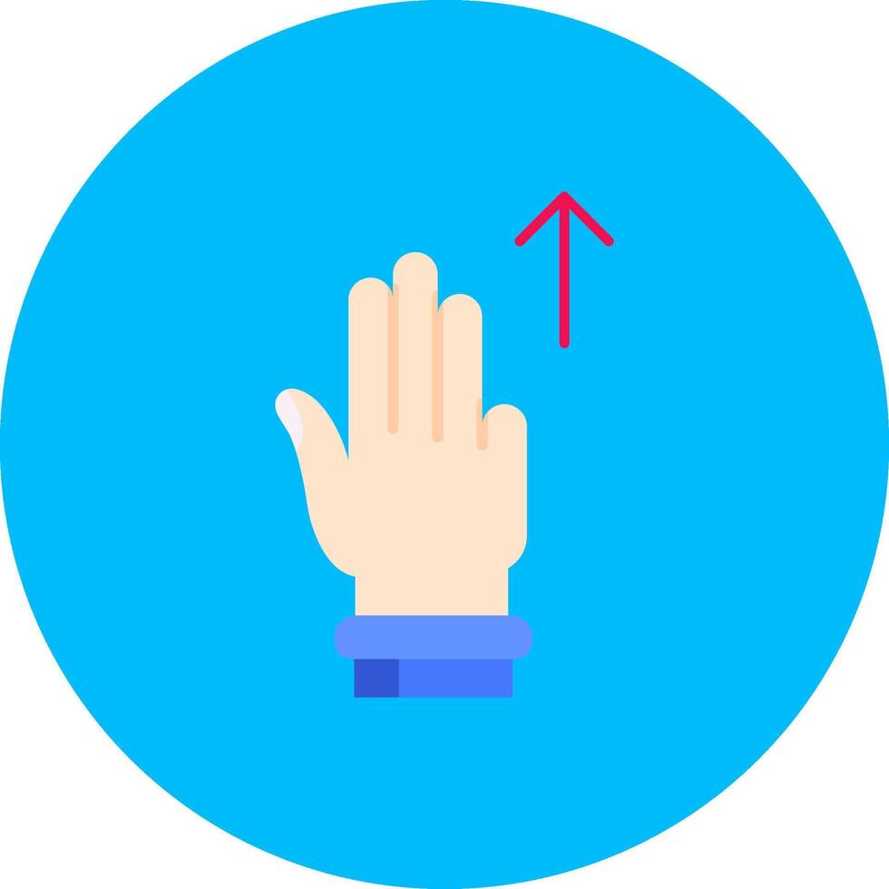 Three Fingers Up Flat Circle Icon vector