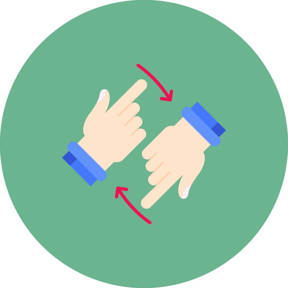 Rotate Two Hands Flat Circle Icon vector