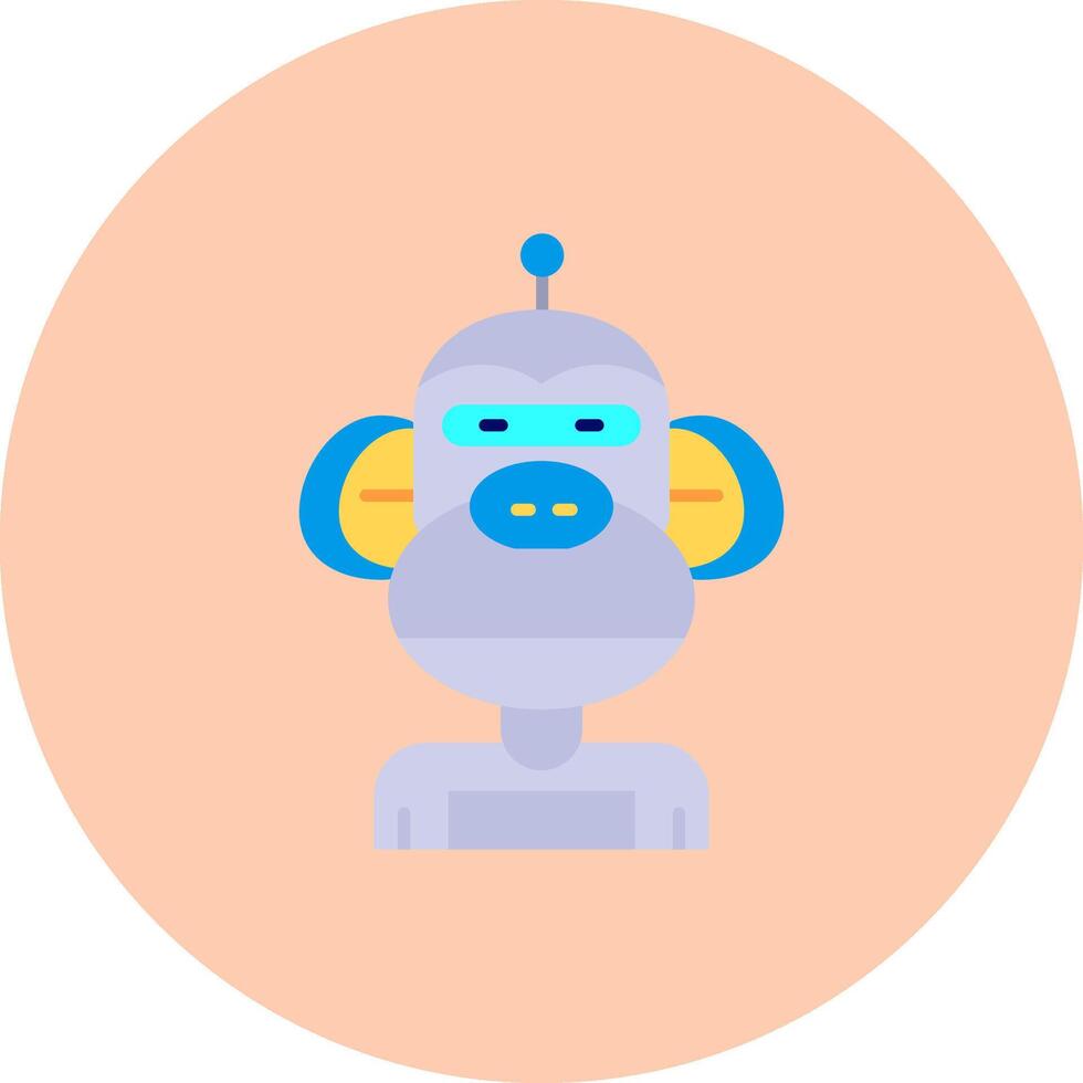 robot plano circulo icono vector