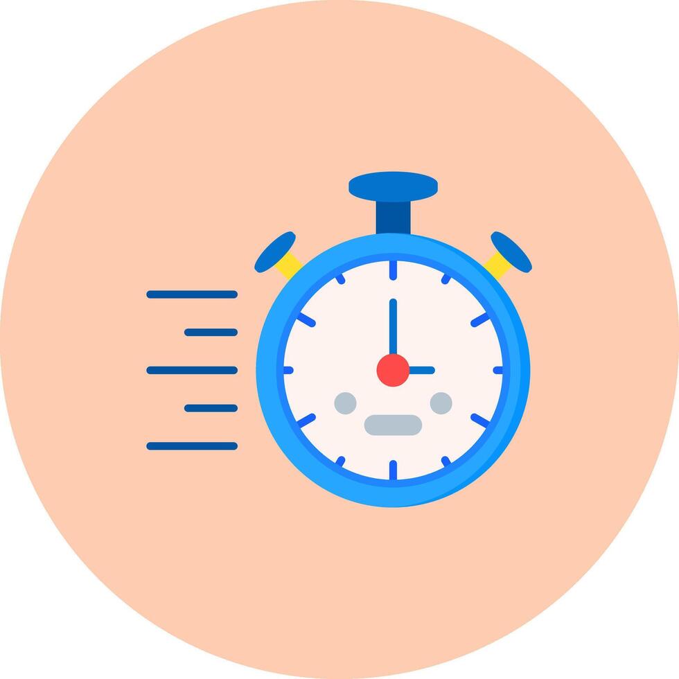 Stopwatch Flat Circle Icon vector