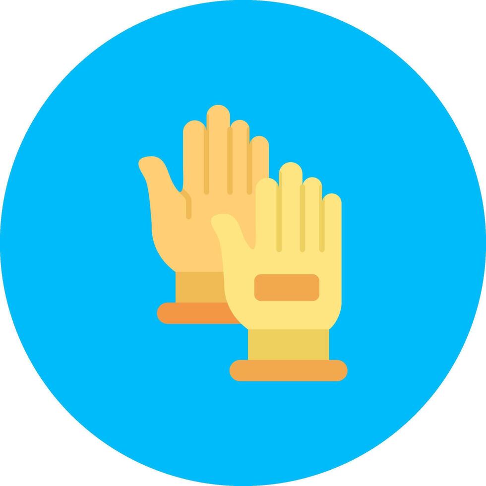 mano guantes plano circulo icono vector