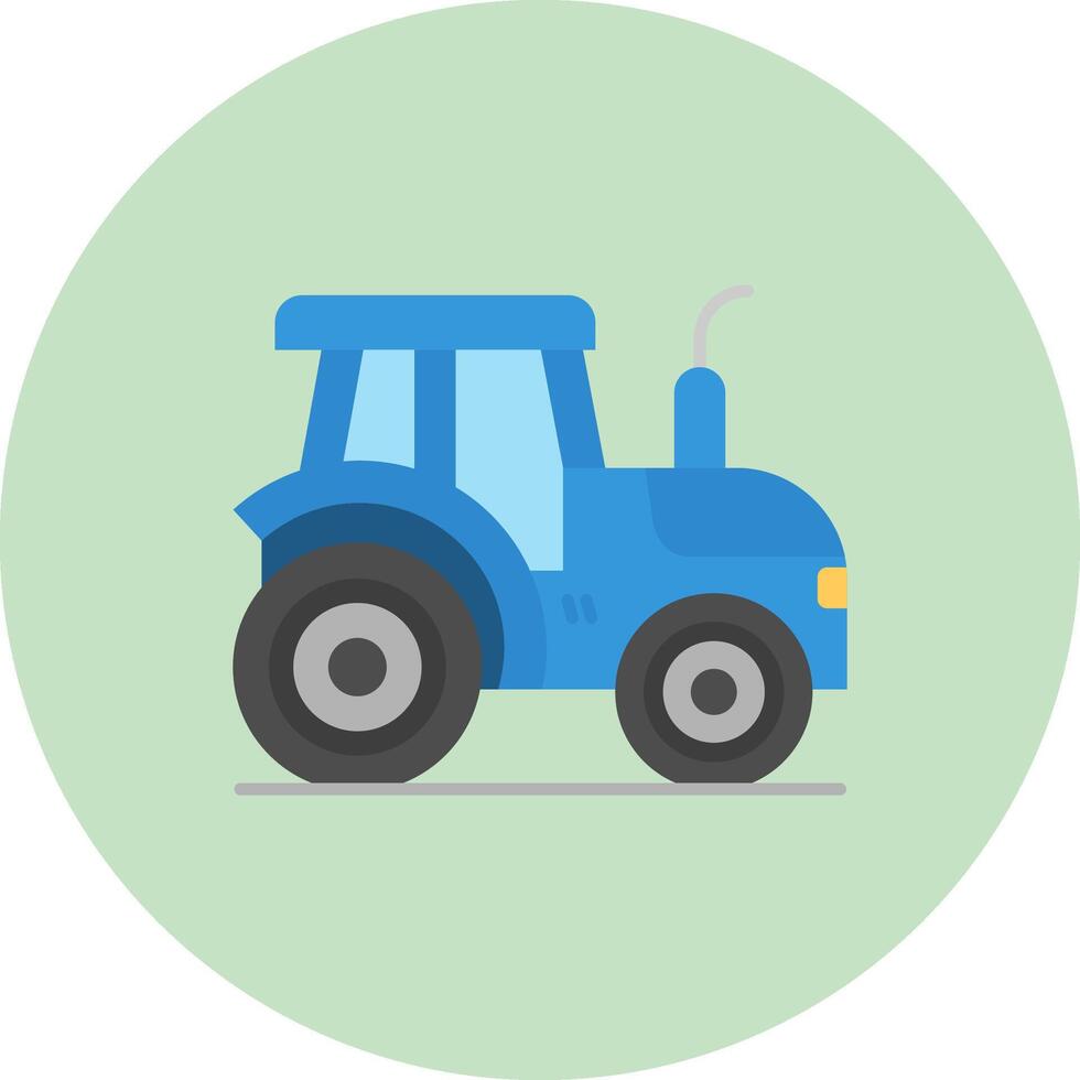 Tractor Flat Circle Icon vector