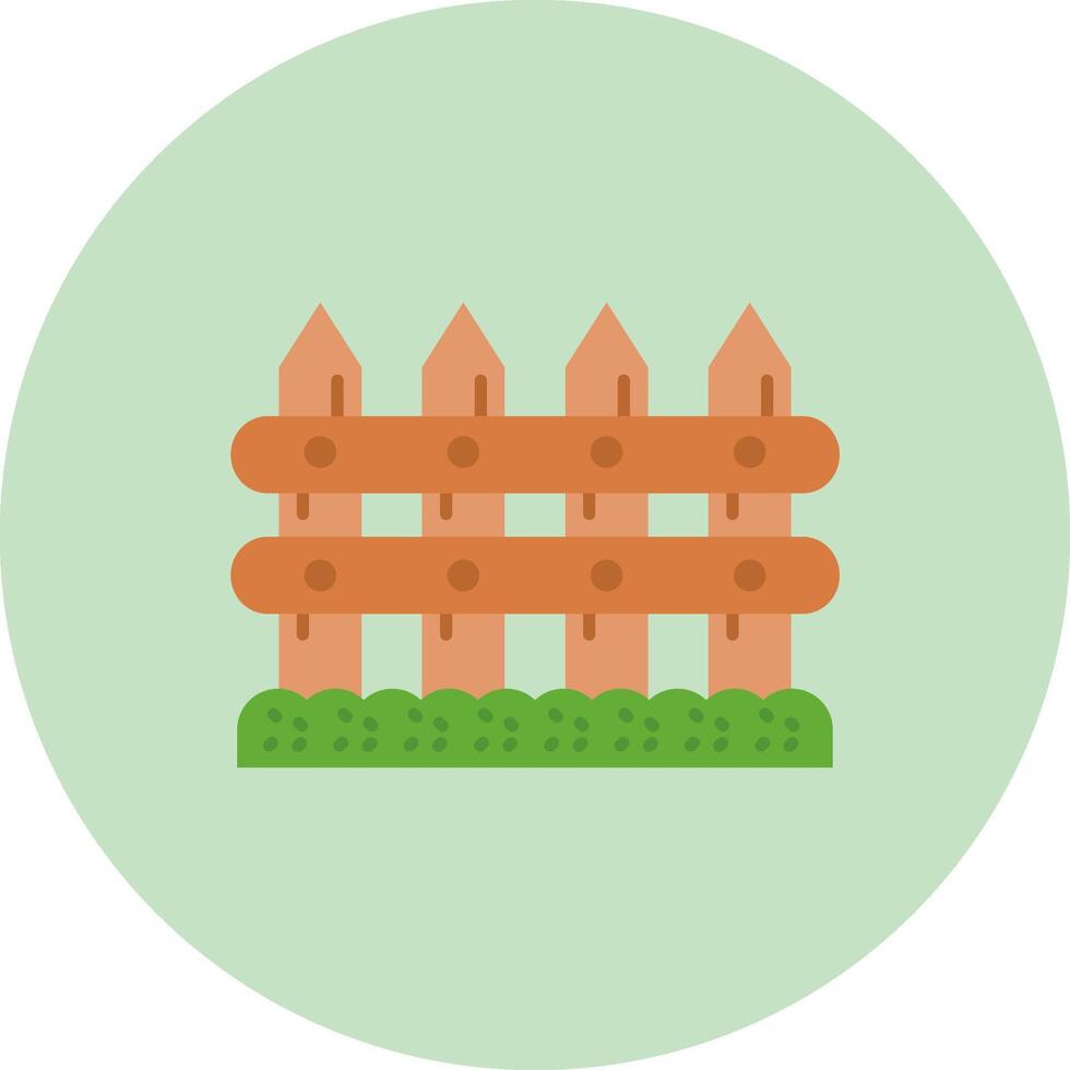 Fence Flat Circle Icon vector