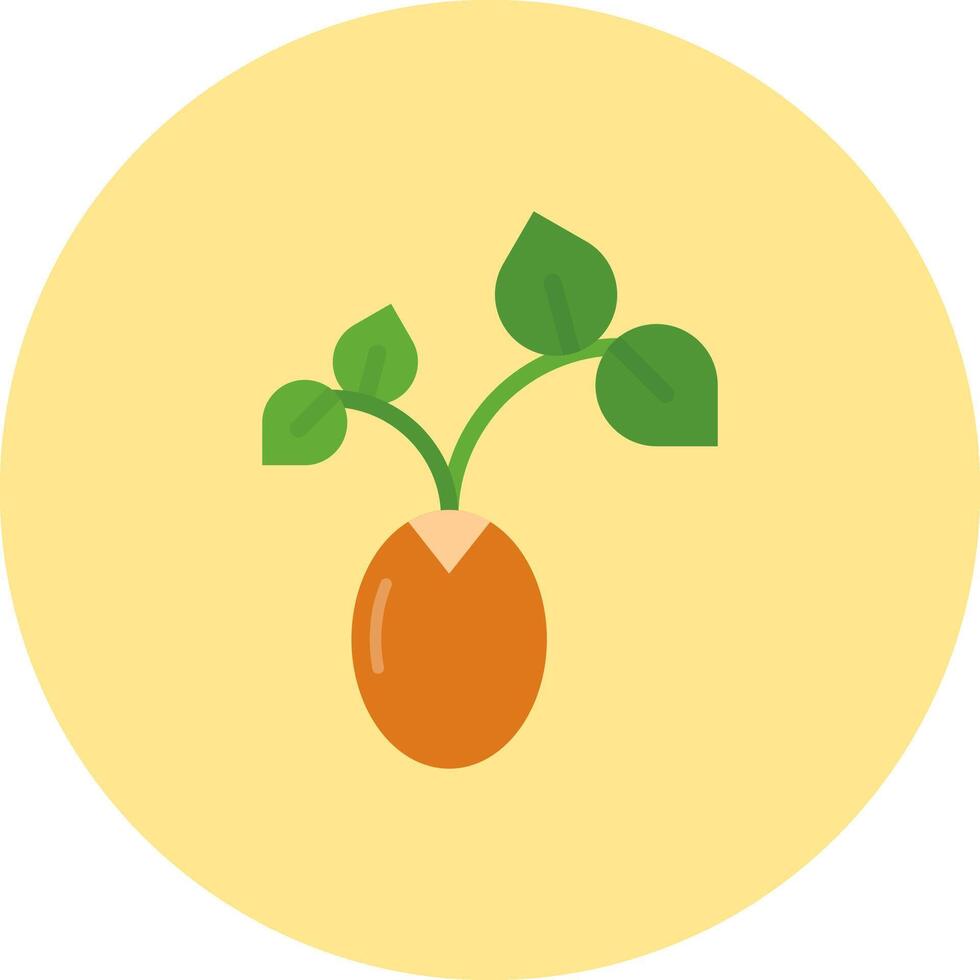 Sprout Flat Circle Icon vector