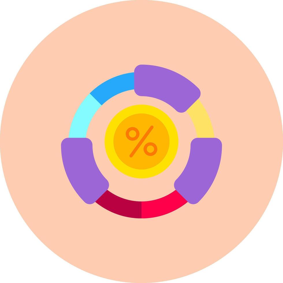 Ratio Flat Circle Icon vector