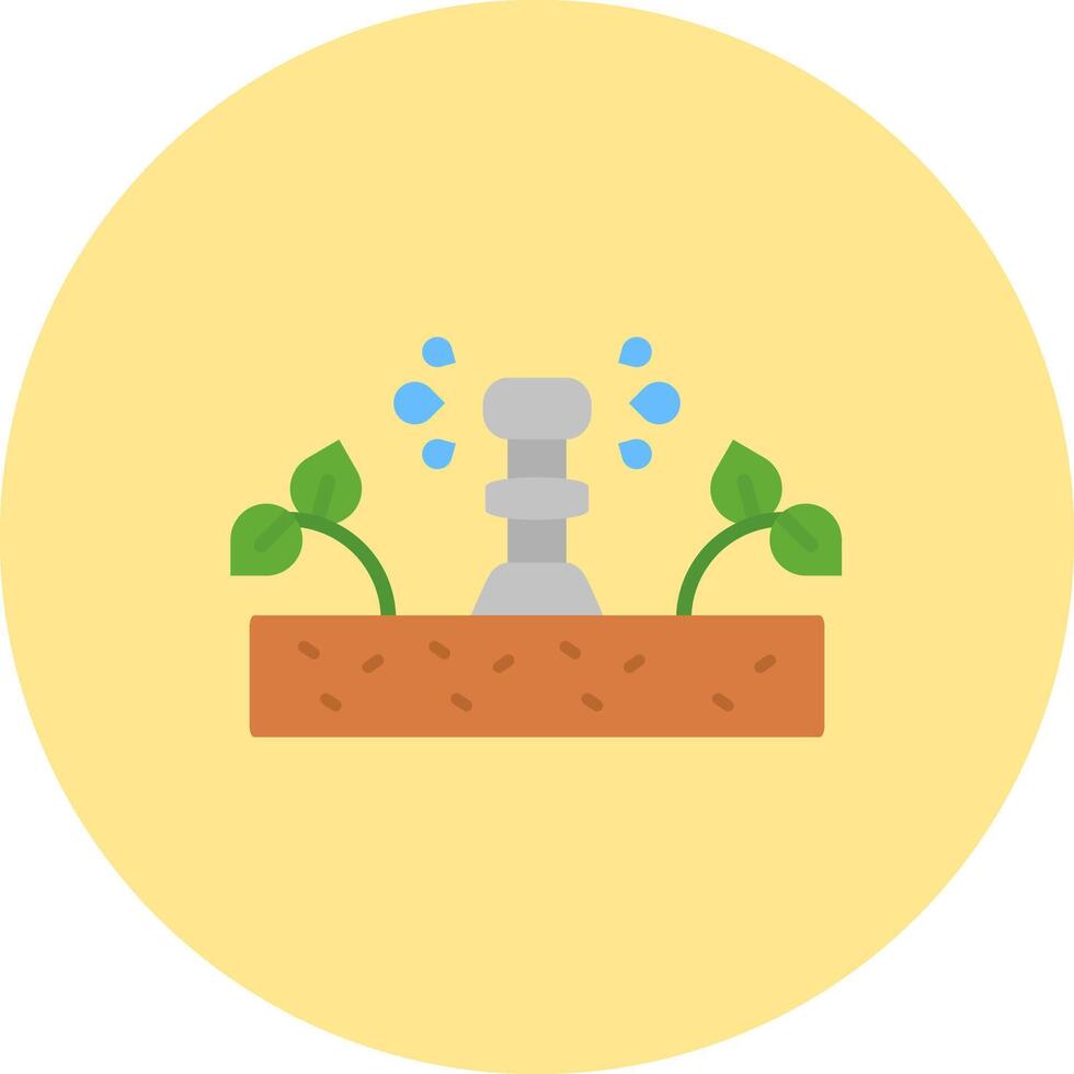 irrigación plano circulo icono vector