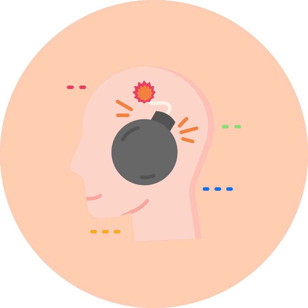 Bomb Flat Circle Icon vector