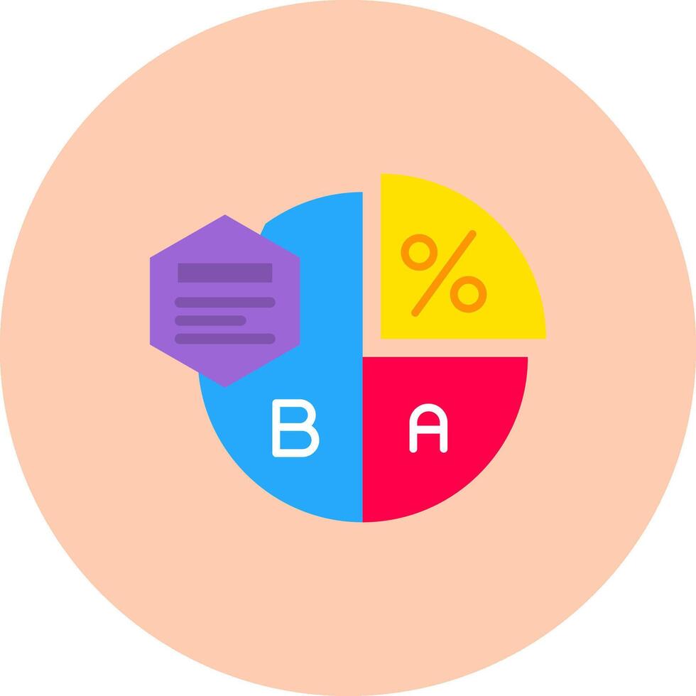 Pie chart Flat Circle Icon vector