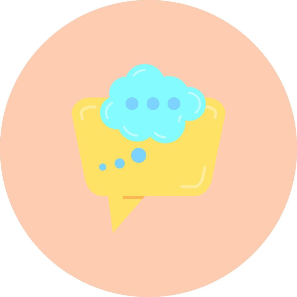 Thinking Flat Circle Icon vector