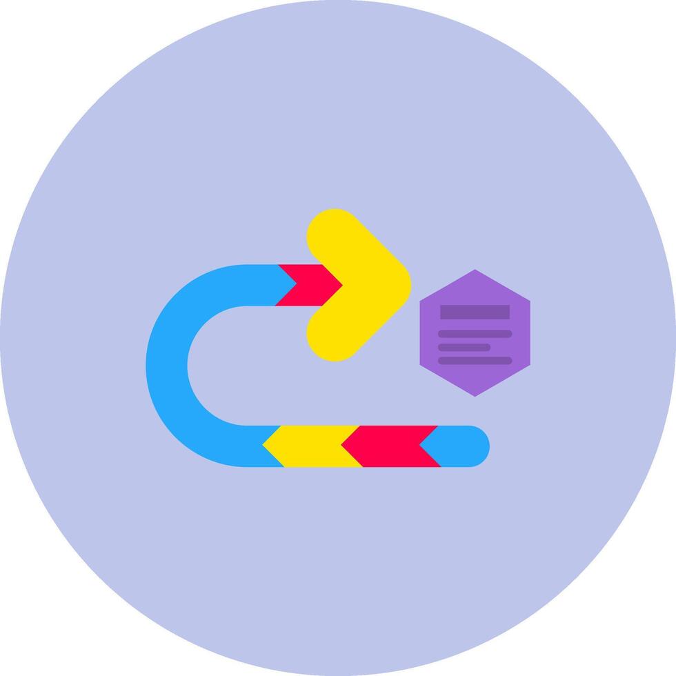 Right turn Flat Circle Icon vector