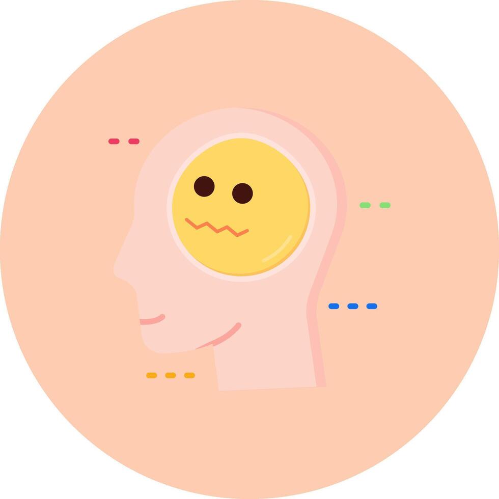 Scared Flat Circle Icon vector