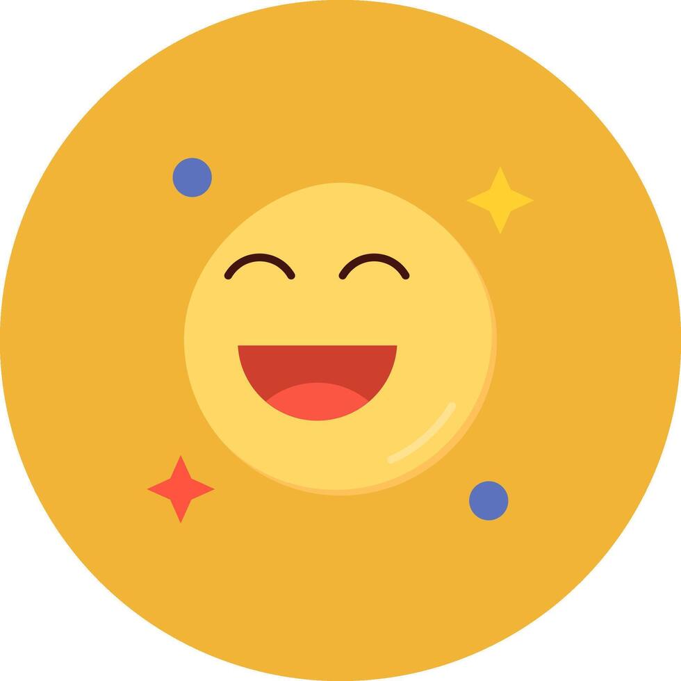 Happy Flat Circle Icon vector