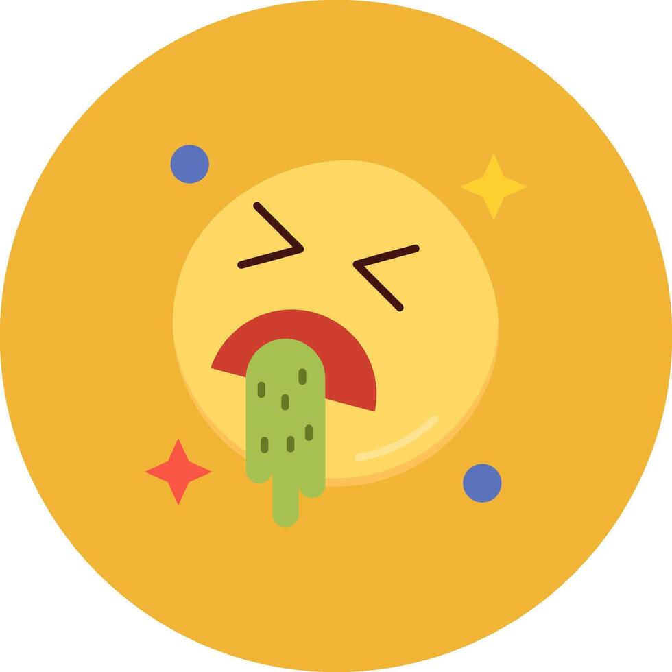 Vomit Flat Circle Icon vector