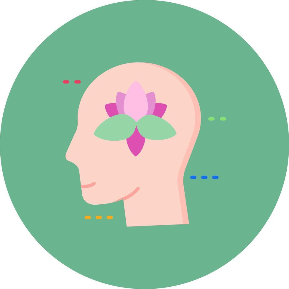 Meditation Flat Circle Icon vector