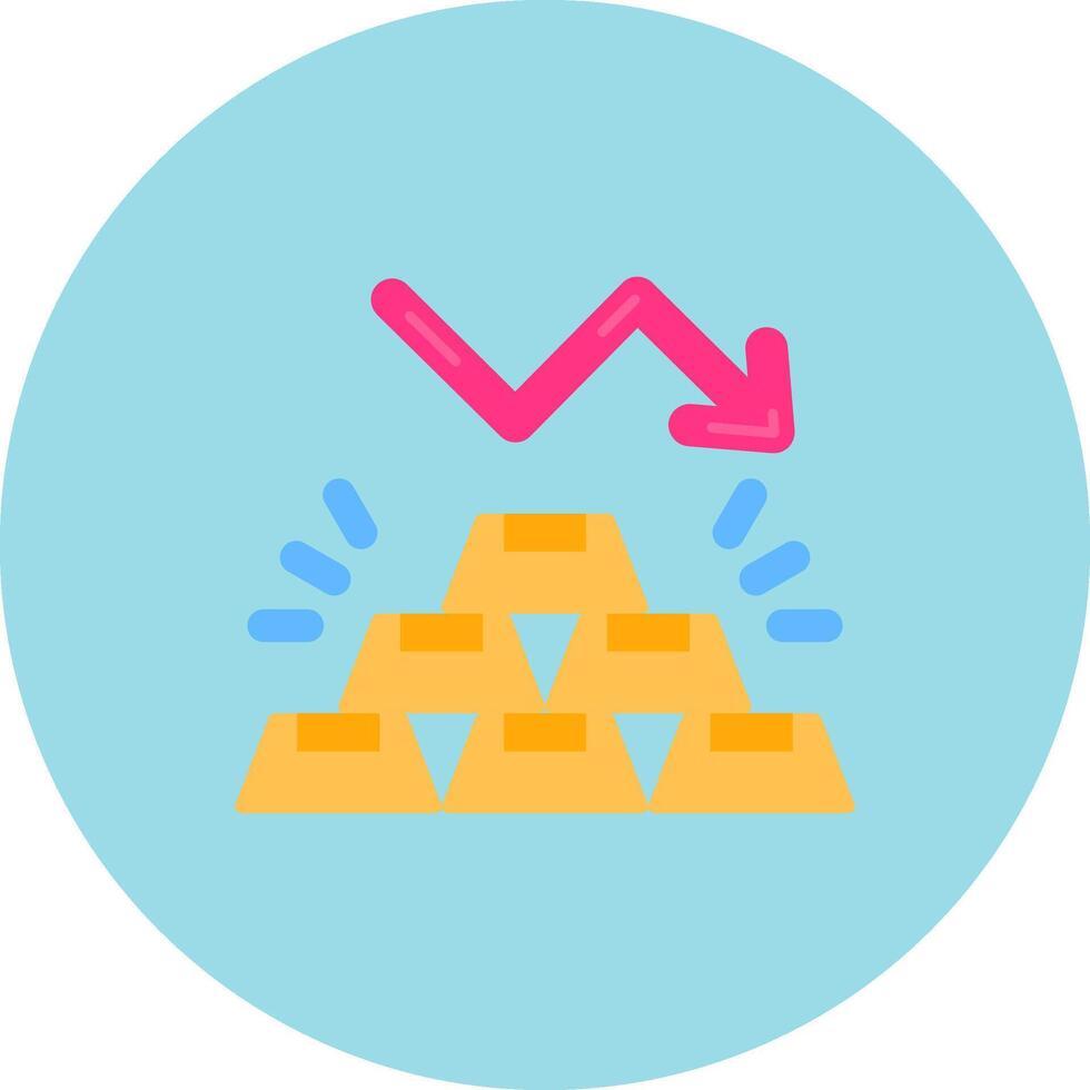 Gold Flat Circle Icon vector