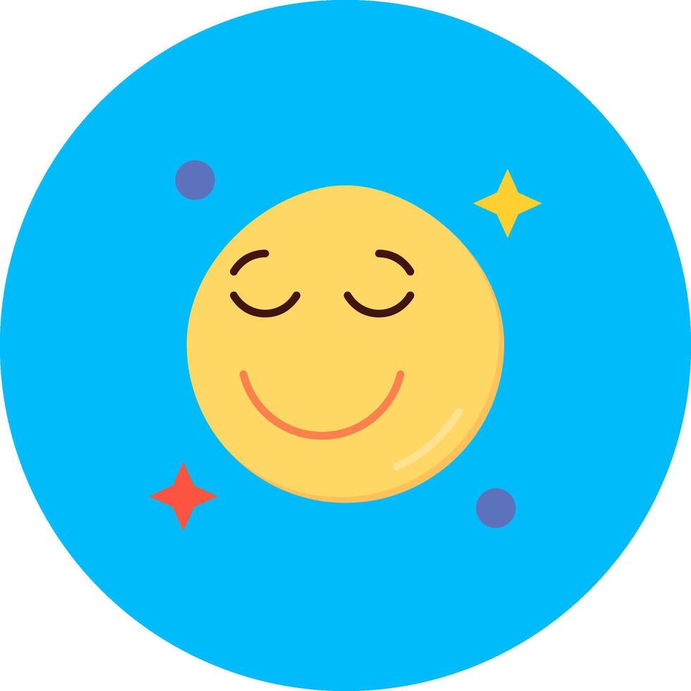 Relieved Flat Circle Icon vector