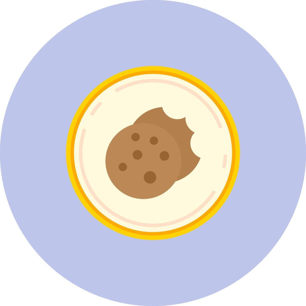 Cookie Flat Circle Icon vector