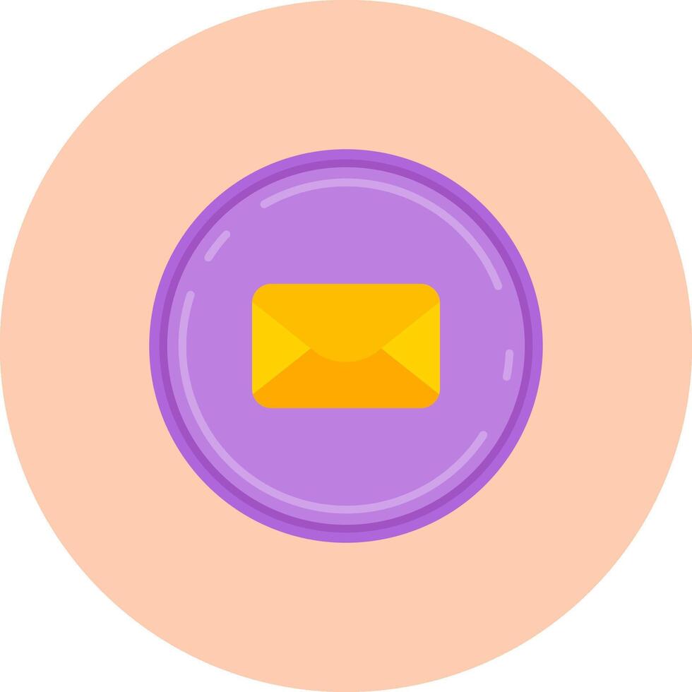 Email Flat Circle Icon vector