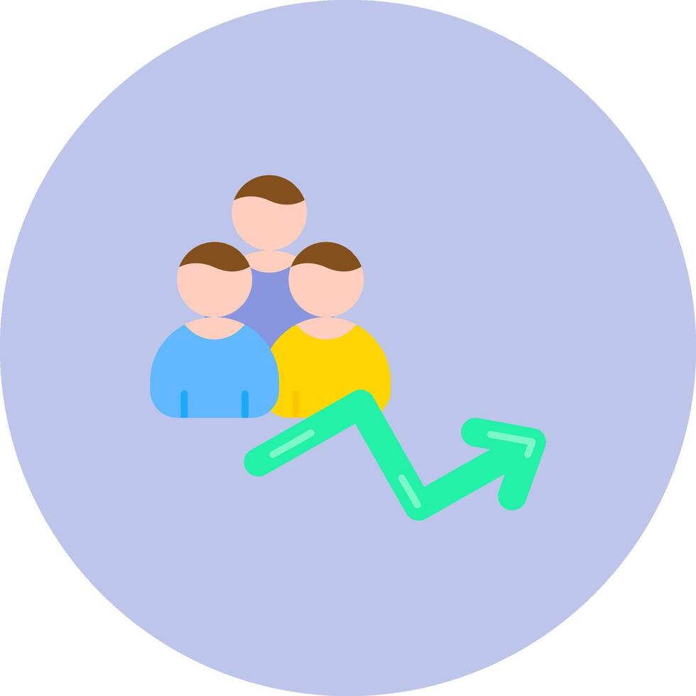 Population Flat Circle Icon vector