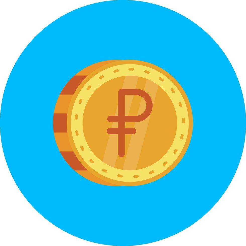 Ruble Flat Circle Icon vector