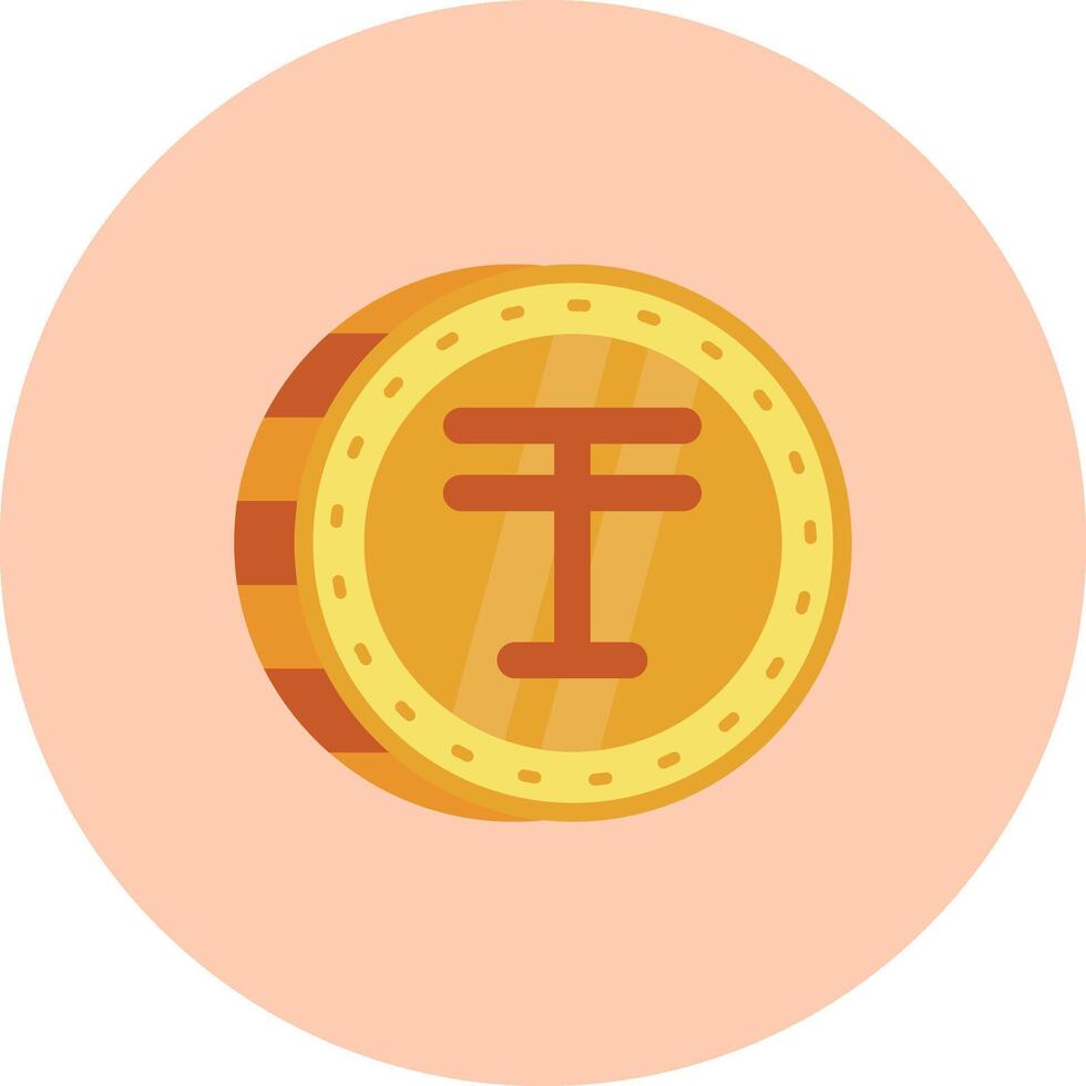 tenge plano circulo icono vector