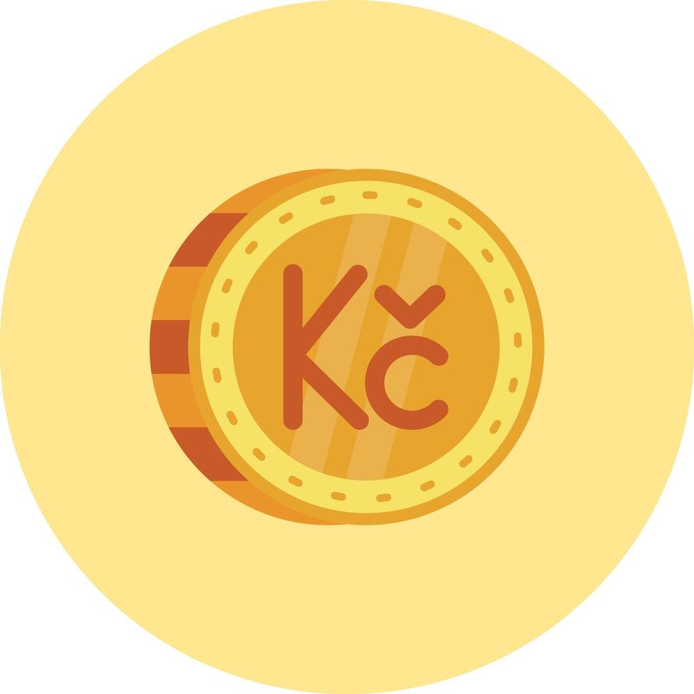 Koruna Flat Circle Icon vector