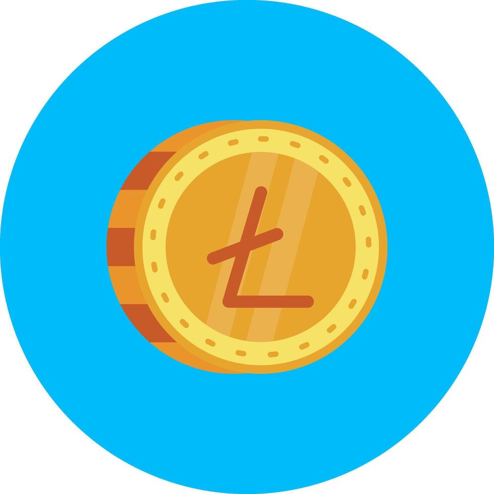 litecoin plano circulo icono vector