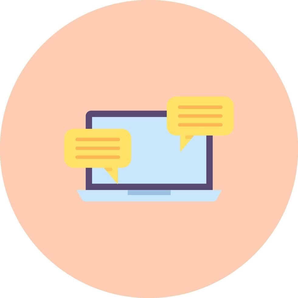 Chatting Flat Circle Icon vector
