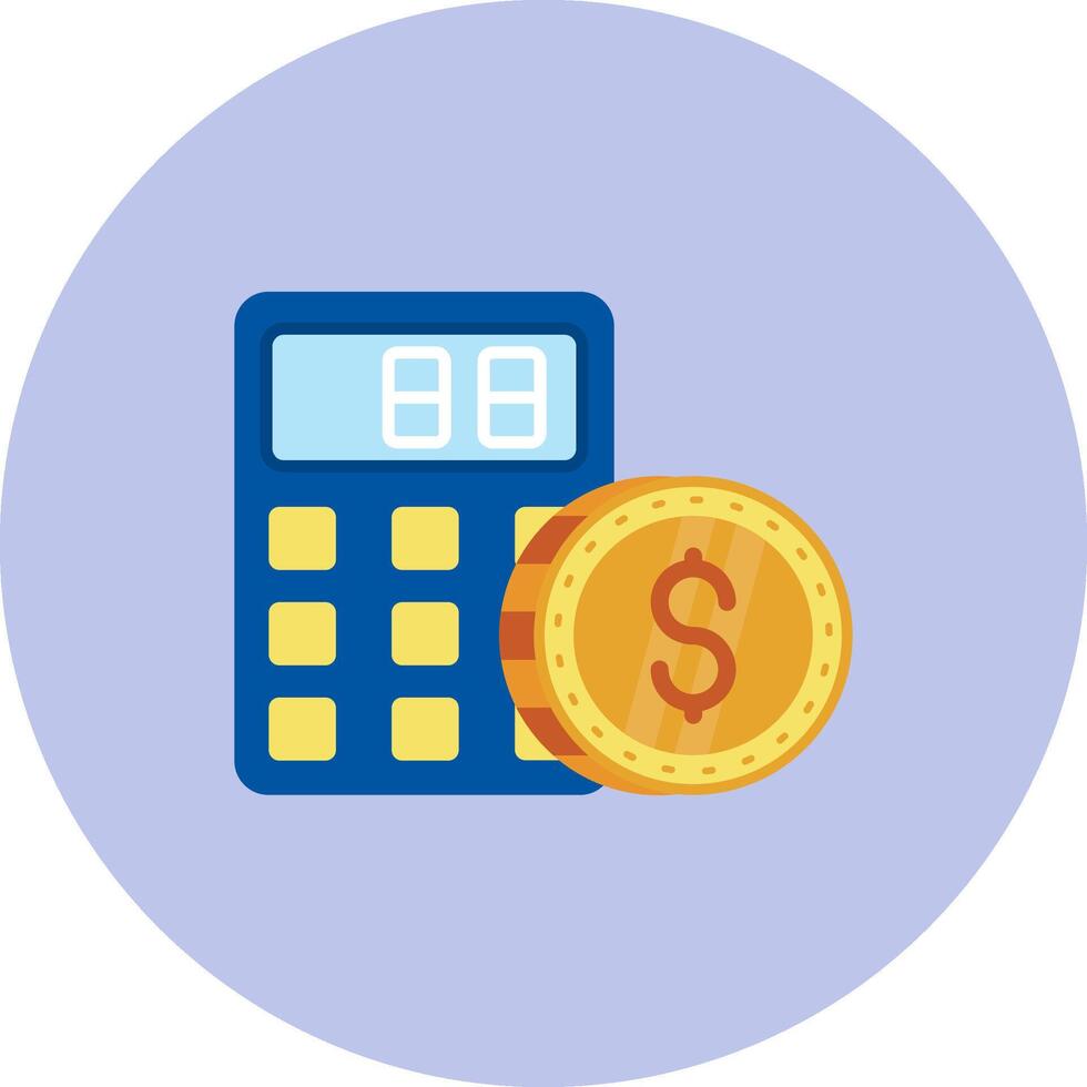 Calculator Flat Circle Icon vector