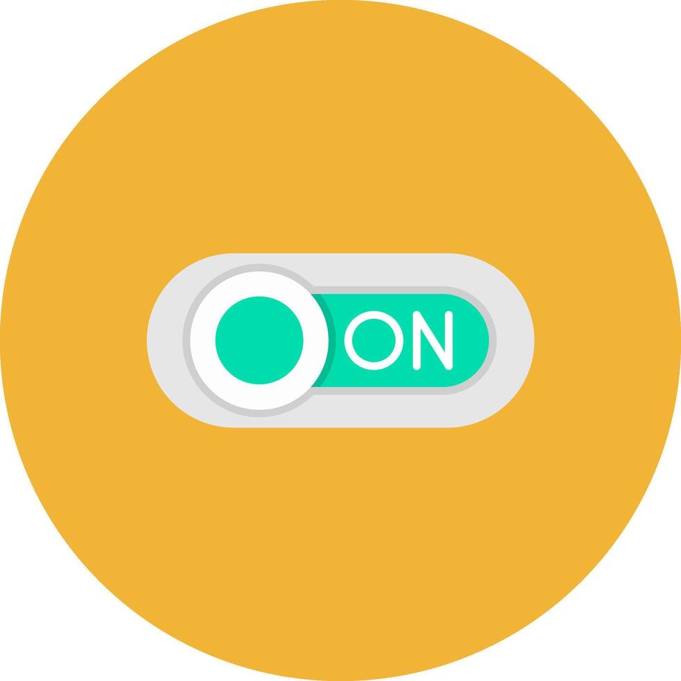 On Flat Circle Icon vector