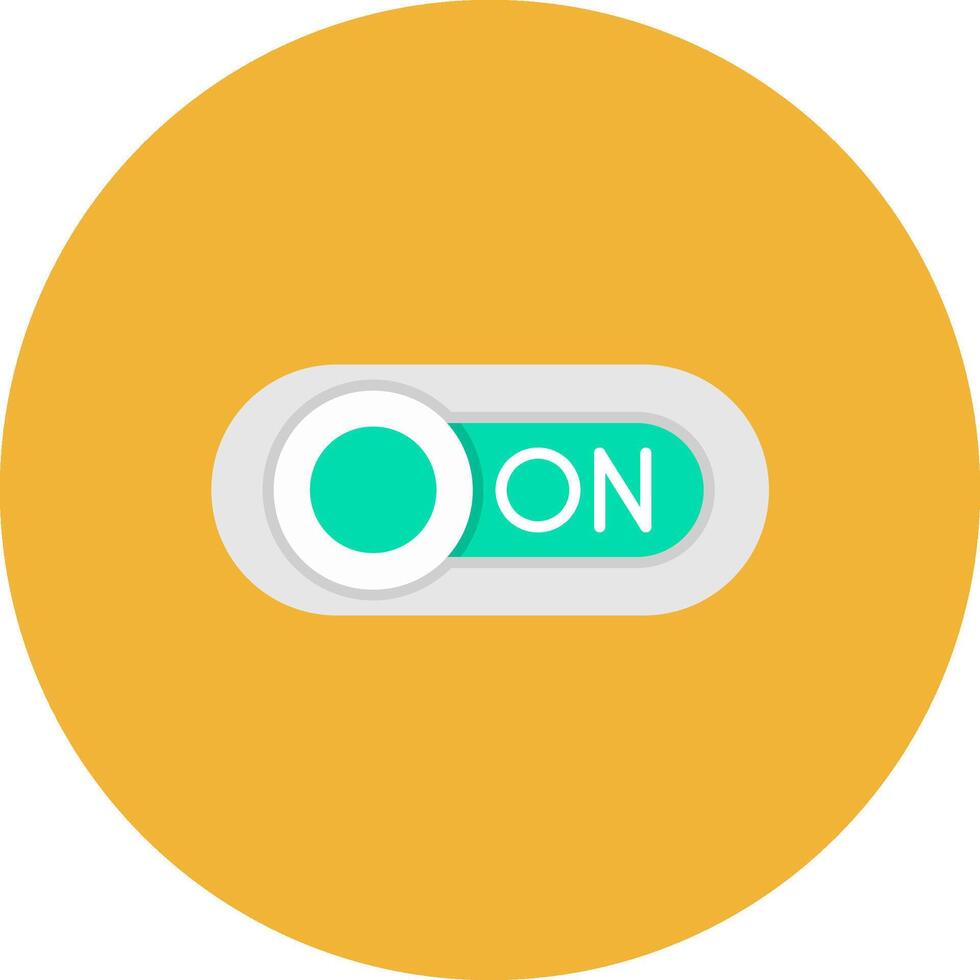 On Flat Circle Icon vector