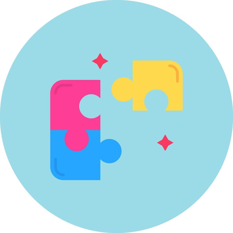 Puzzle Flat Circle Icon vector