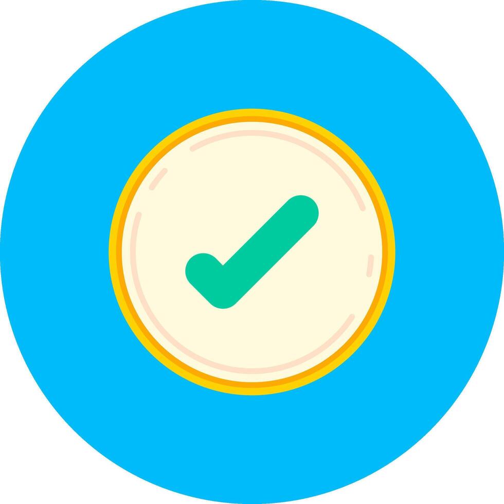 Accept Flat Circle Icon vector