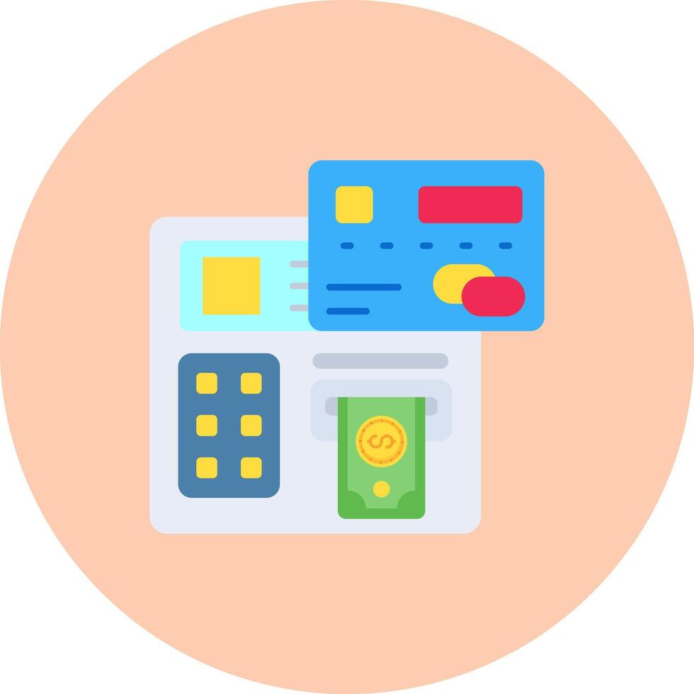 Atm Flat Circle Icon vector