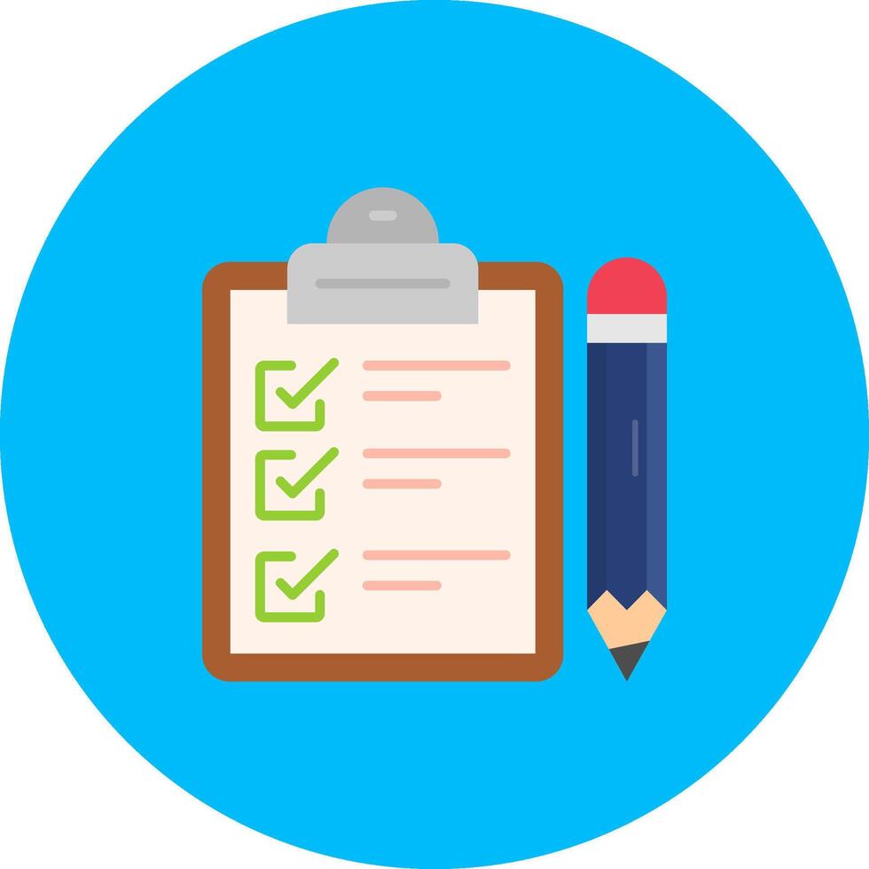 Exam Flat Circle Icon vector