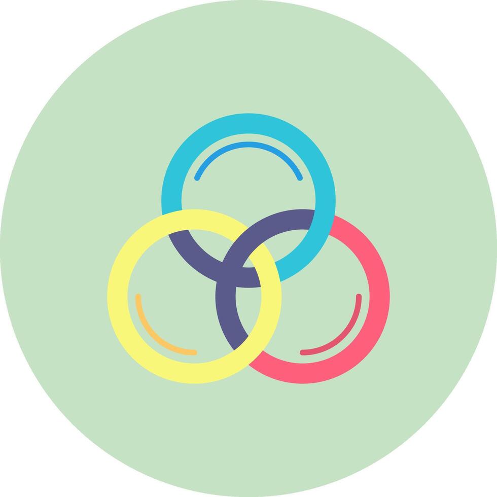 Cmyk Flat Circle Icon vector
