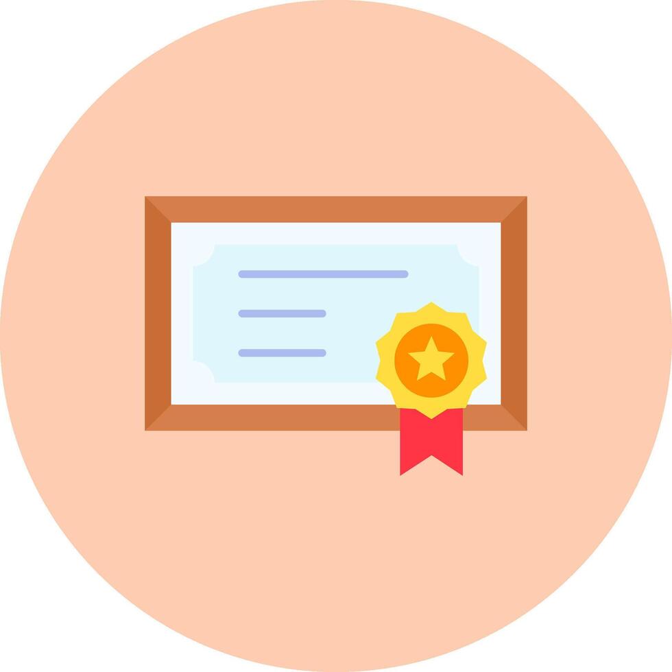 certificado plano circulo icono vector