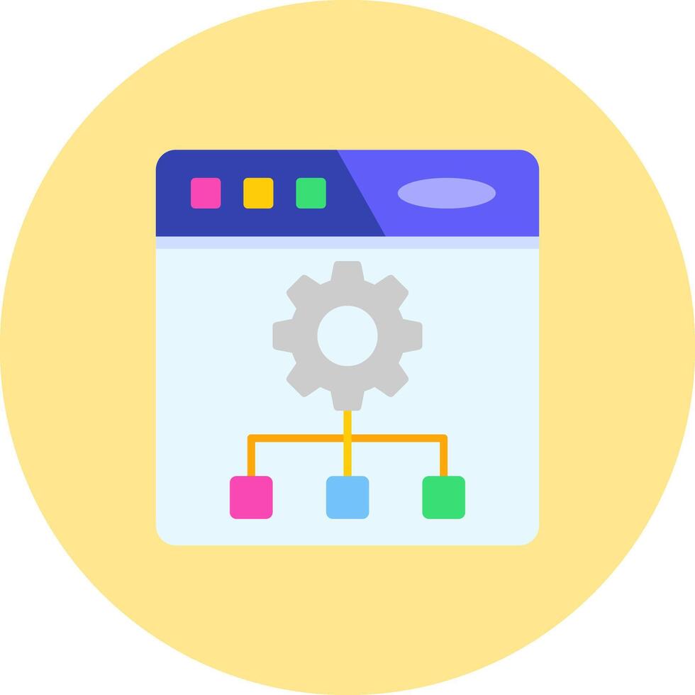 Setting Flat Circle Icon vector