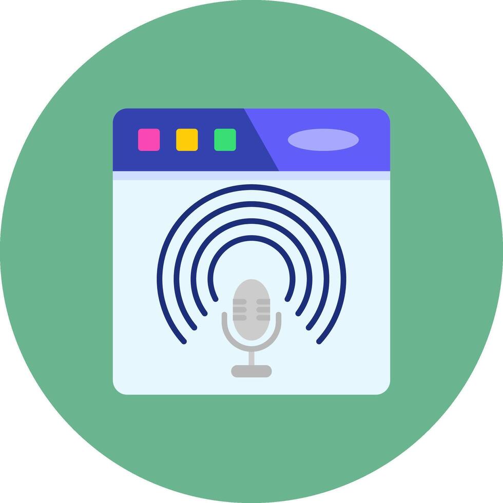 podcast Flat Circle Icon vector