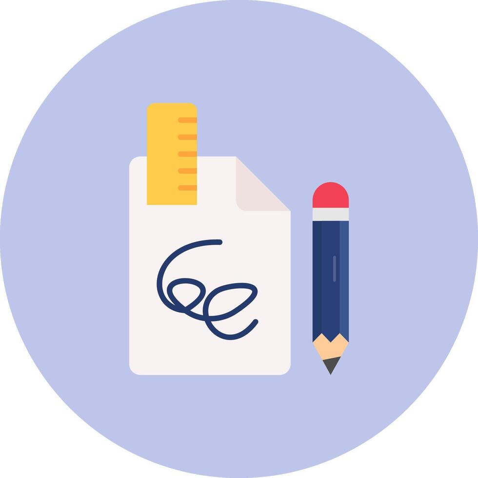 Draft Flat Circle Icon vector