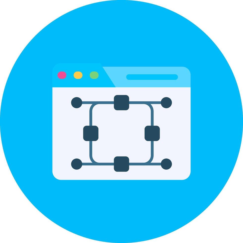 Curve Flat Circle Icon vector