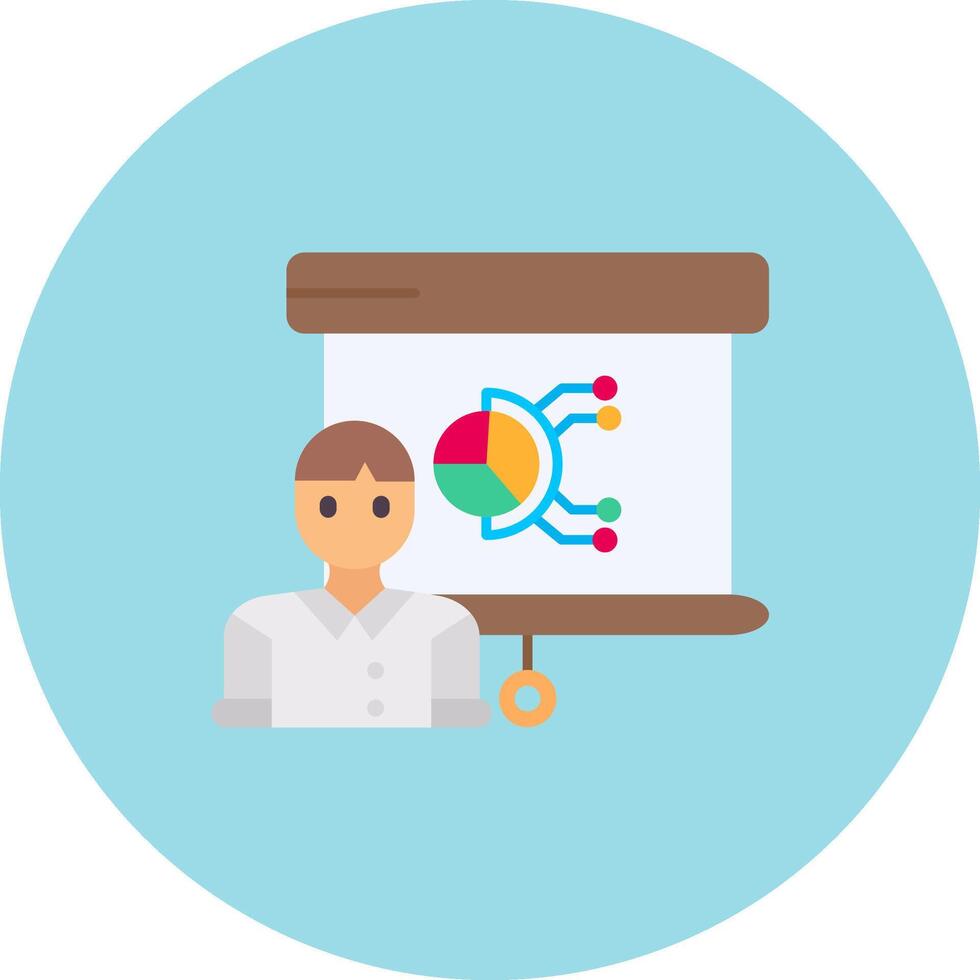 Presentation Flat Circle Icon vector