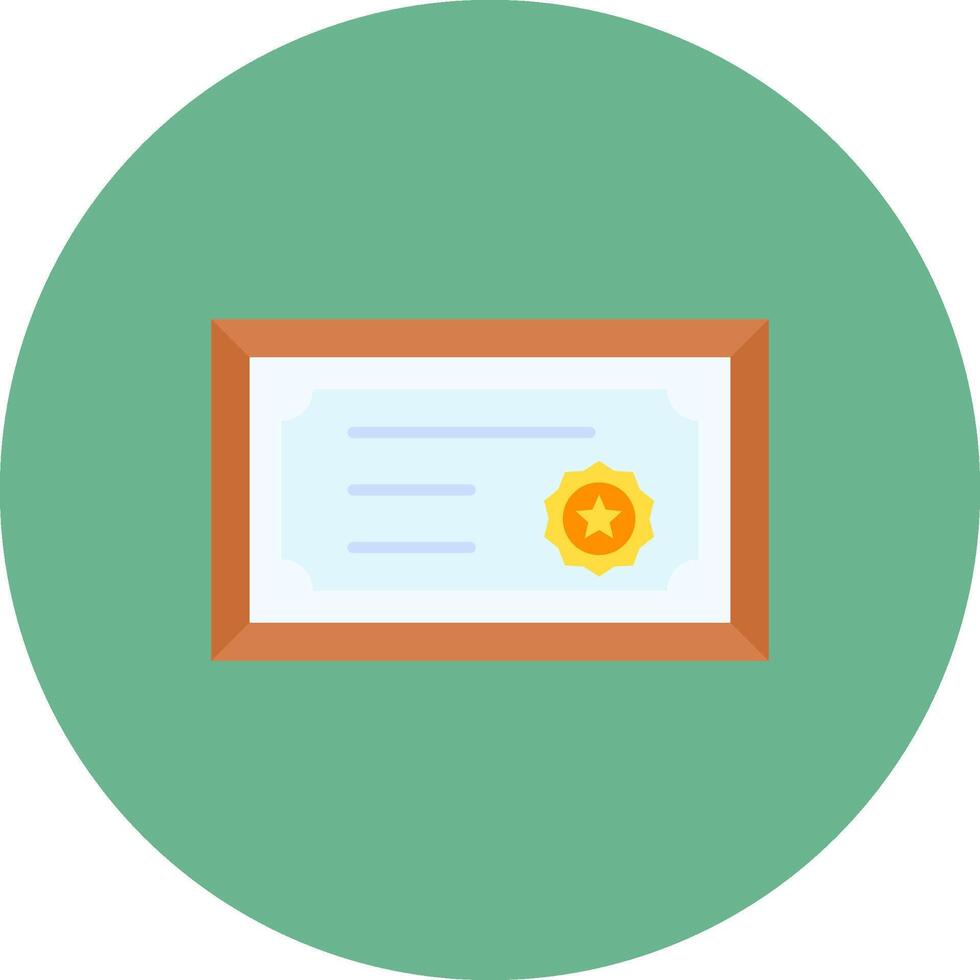 Certificate Flat Circle Icon vector