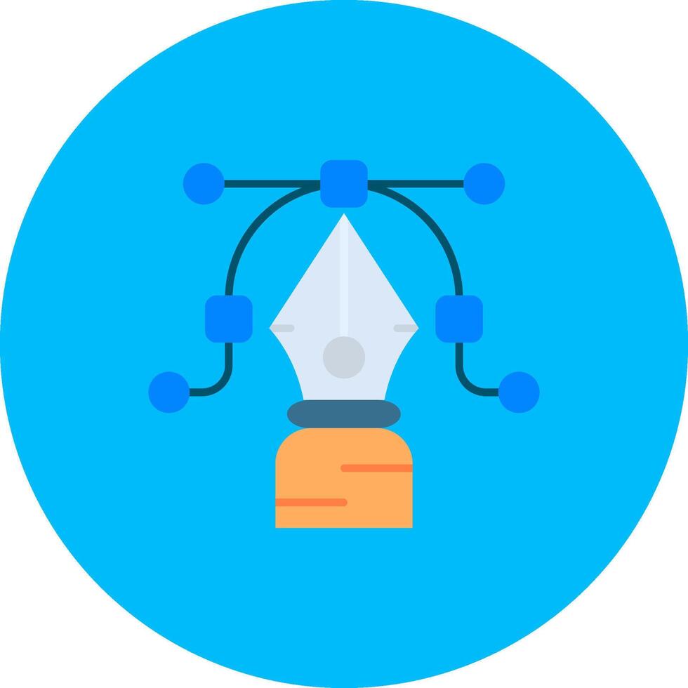 Pen tool Flat Circle Icon vector