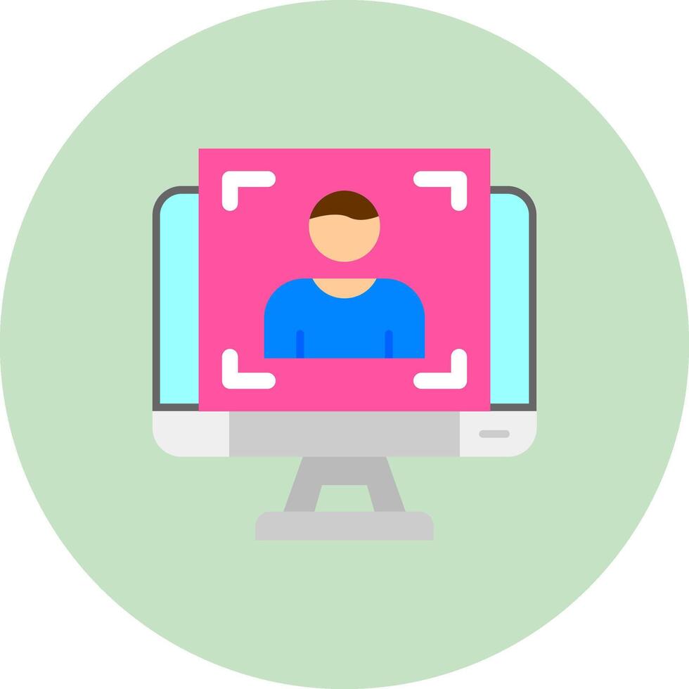 Portrait Flat Circle Icon vector
