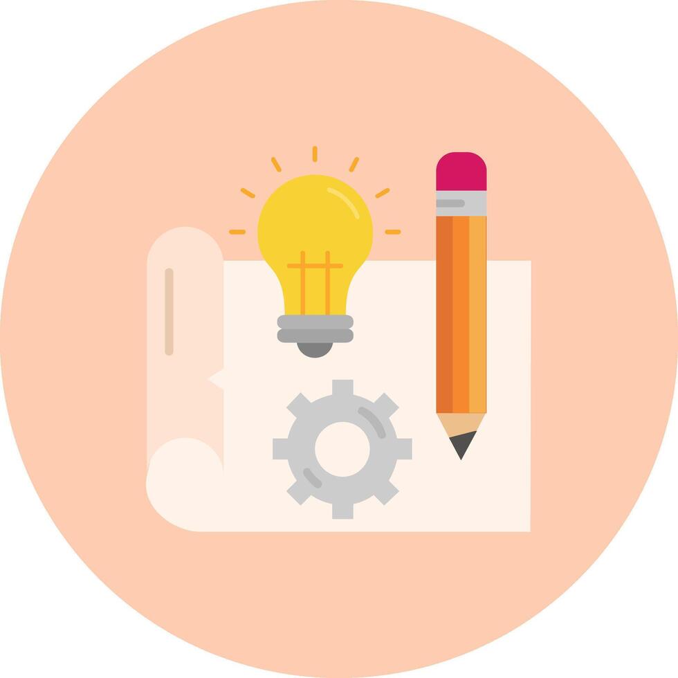 Blueprint Flat Circle Icon vector