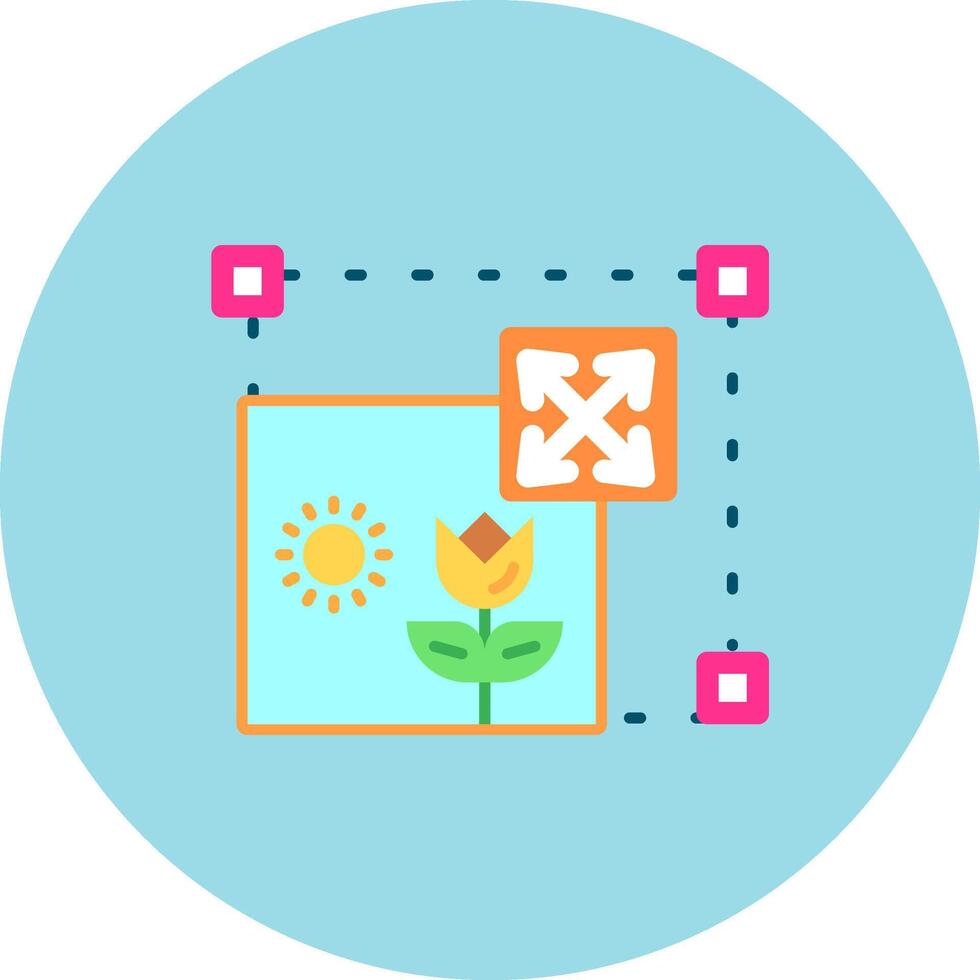 Move Flat Circle Icon vector