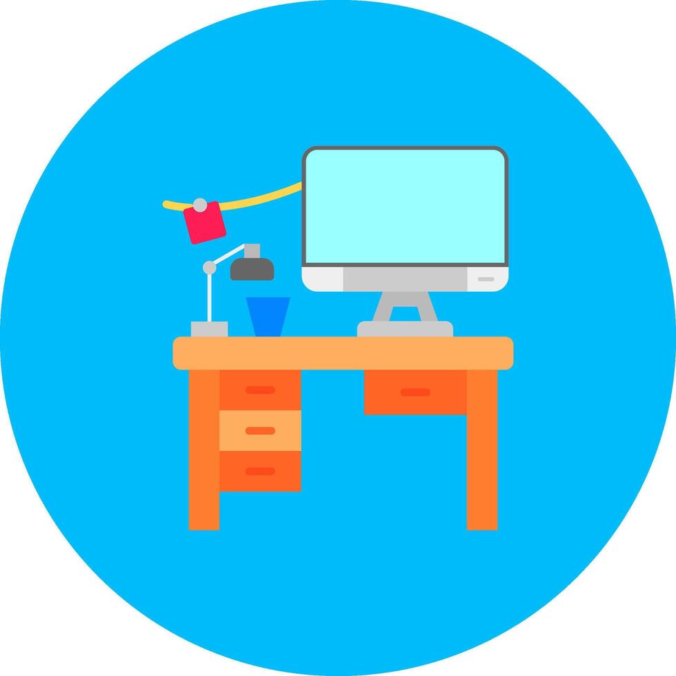Workspace Flat Circle Icon vector
