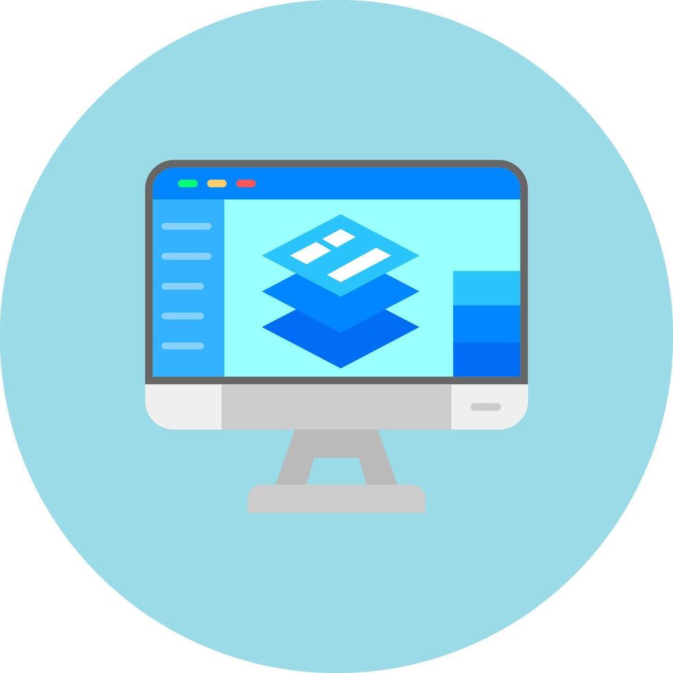 Layers Flat Circle Icon vector